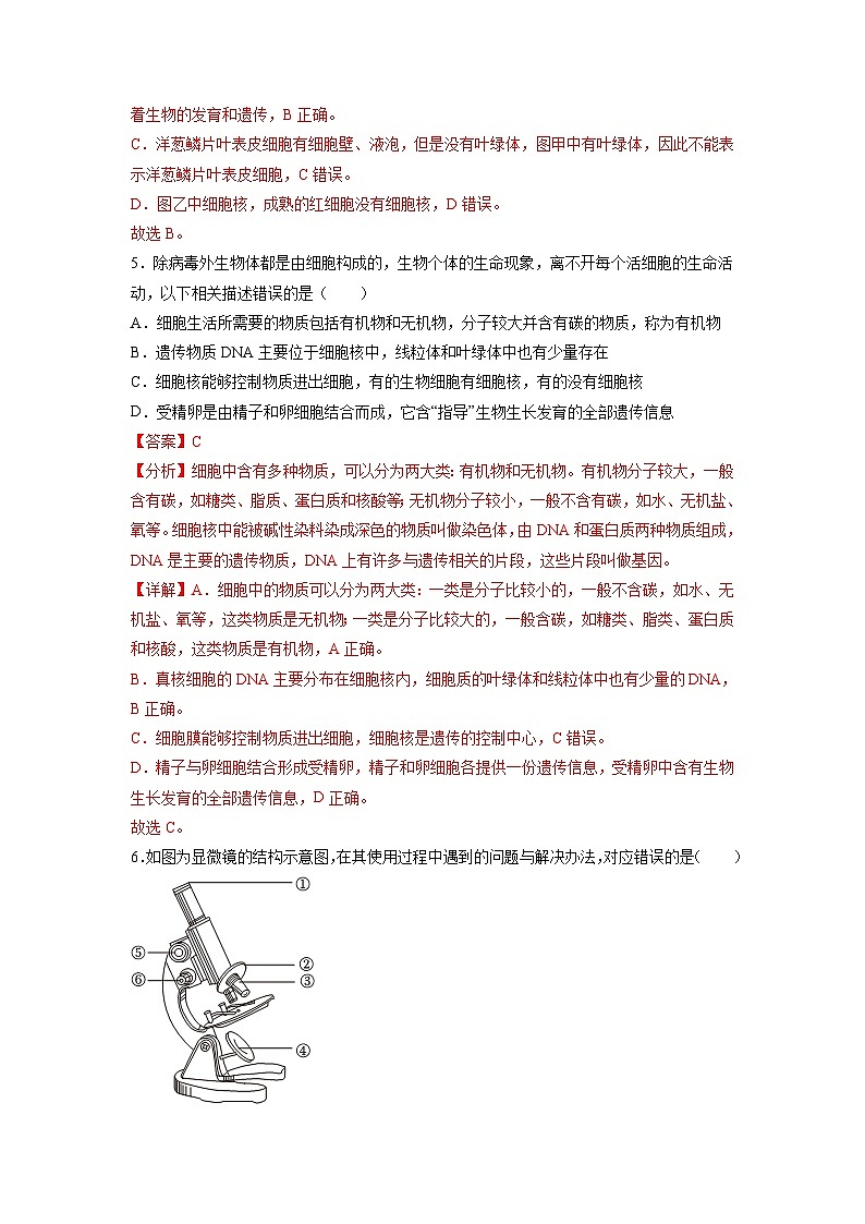 专练02（能力闯关选择50题）-备战2023年中考生物考前必杀200题（山东专用）03