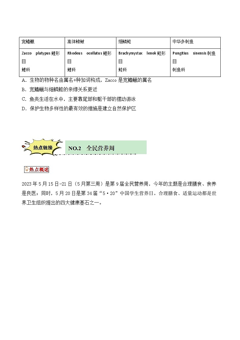 【押热点】2023年中考生物社会热点整理及试题预测（九）（原卷版）第3页