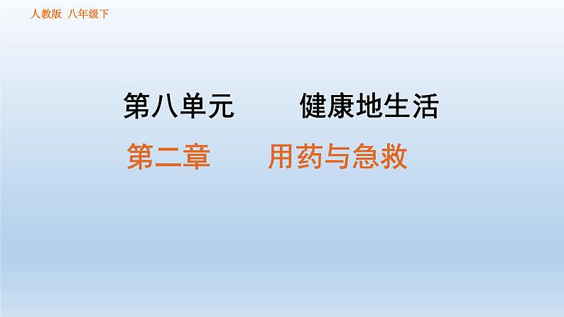 【期末复习课件】人教版八年级生物下学期第八单元第2章 用药与急救及第3章 了解自己，增进健康（复习课件）第1页