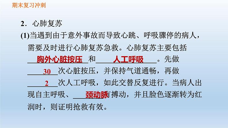 【期末复习课件】人教版八年级生物下学期第八单元第2章 用药与急救及第3章 了解自己，增进健康（复习课件）第4页