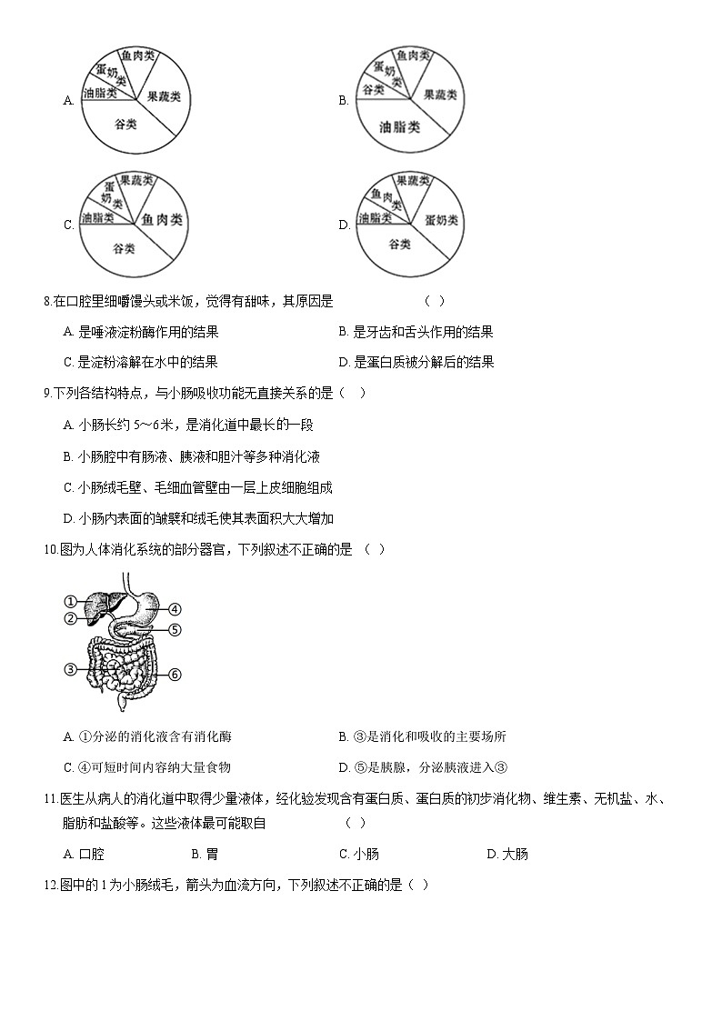 2019北京海淀初一（下）期末生物（教师版） 试卷02