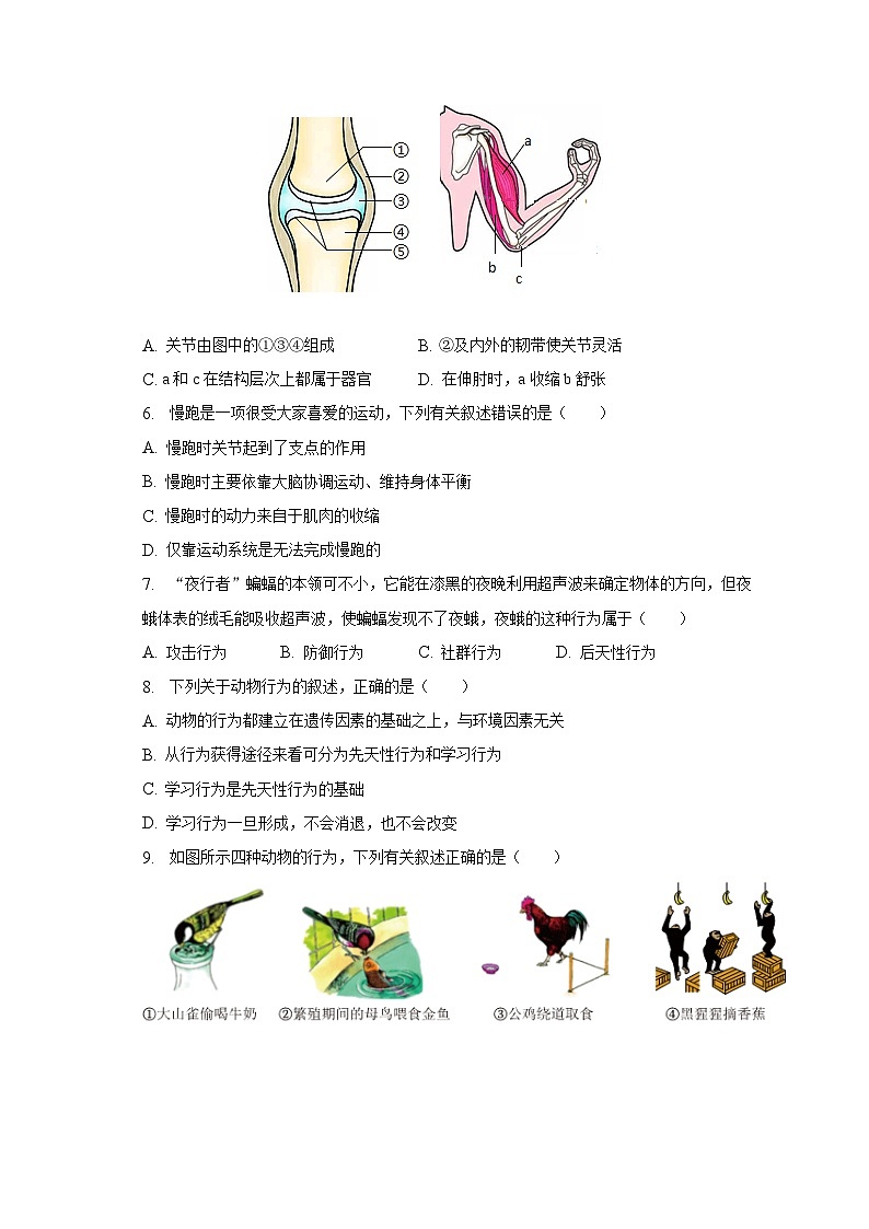 2022-2023学年贵州省铜仁五中八年级（下）期中生物试卷（含解析）第2页
