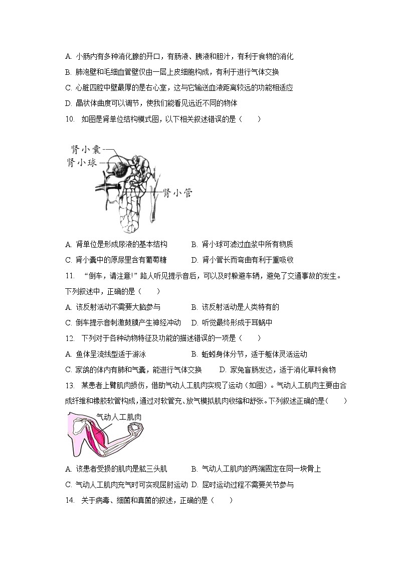 2023年湖南省株洲市炎陵县中考生物一模试卷（含解析）03