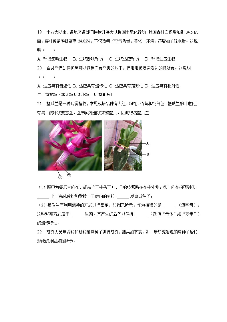 2023年河北省邯郸市广平县中考生物二模试卷（含解析）03