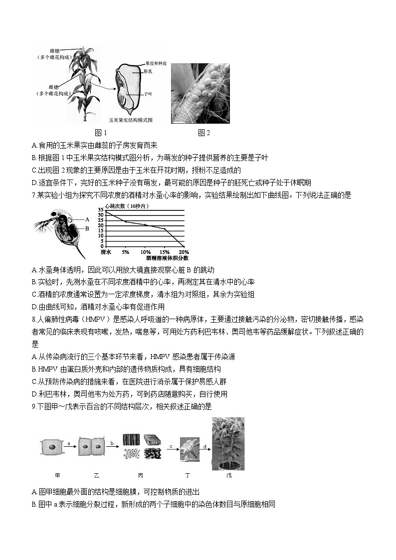 2023年江苏省徐州市铜山区中考三模生物试题(含答案)02