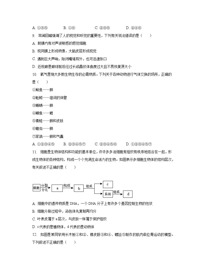 2023年湖南省株洲市茶陵县中考生物模拟试卷（含解析）03