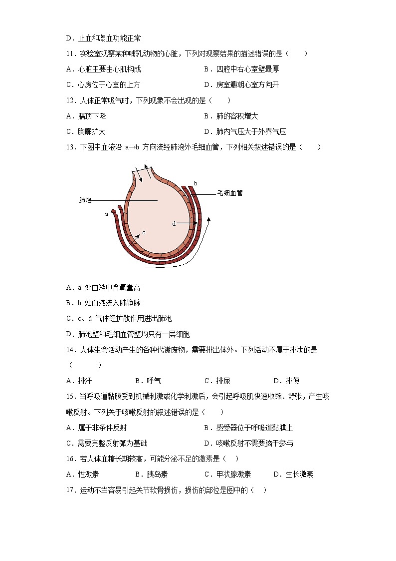 2023年北京市石景山区中考二模生物试题(含答案)03