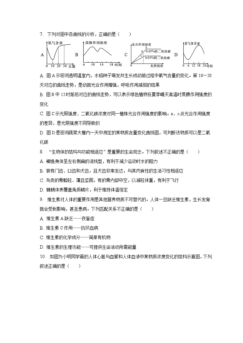 2022-2023学年湖北省荆门市沙洋县国道片区八年级（下）月考生物试卷（3月份）（含解析）第3页