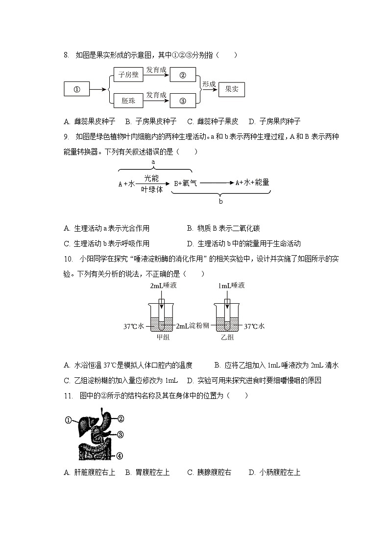 2023年广东省惠州市惠东县中考生物适应性试卷（含解析）第2页