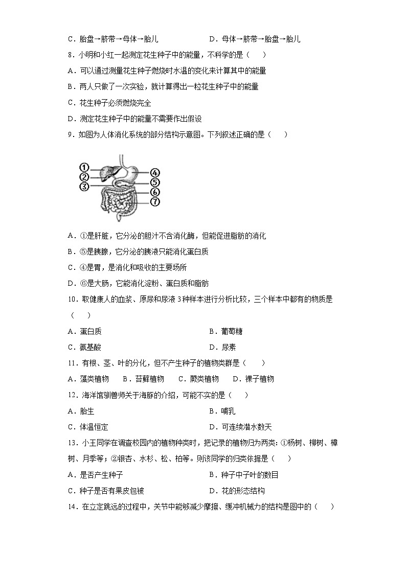 湖南娄底市2020年中考生物试题第2页