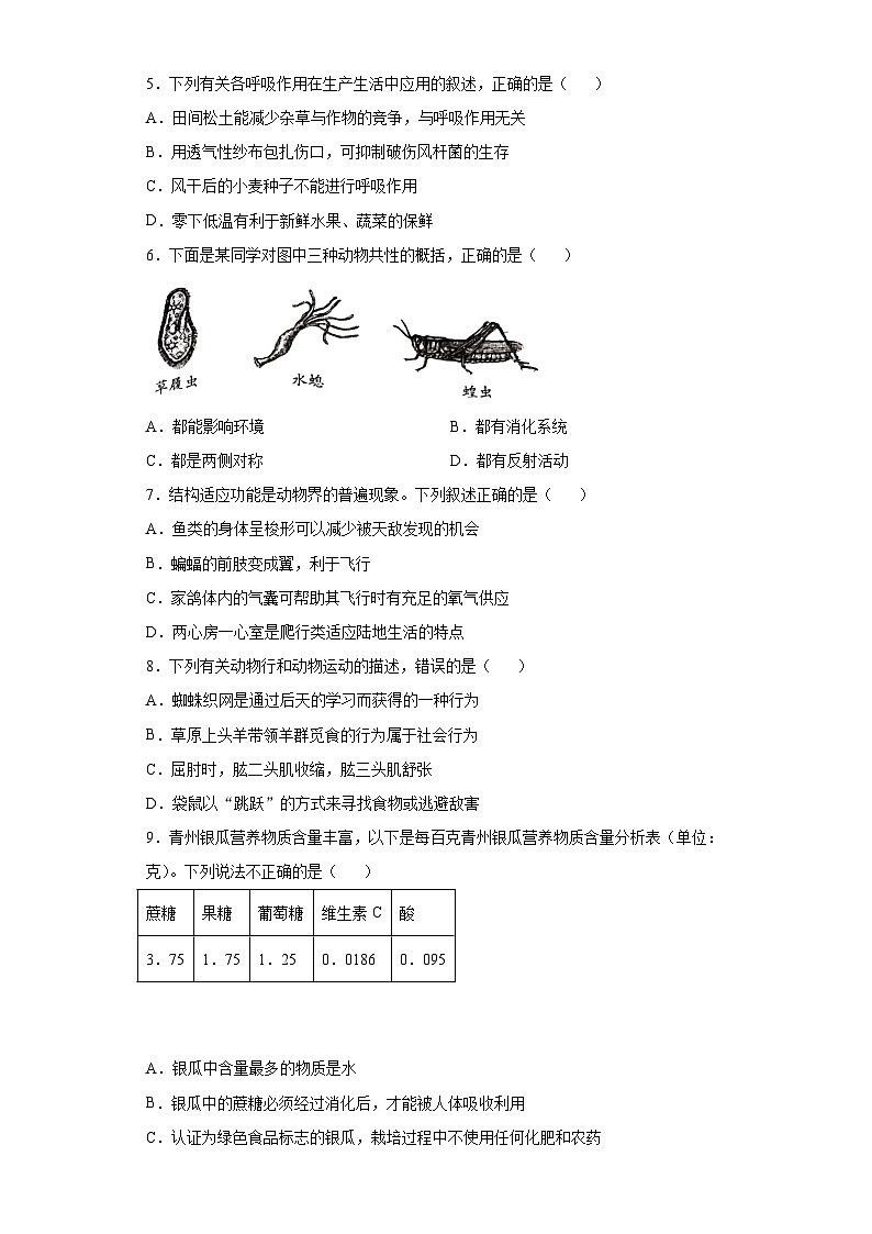 山东省潍坊市2020年中考生物试题02
