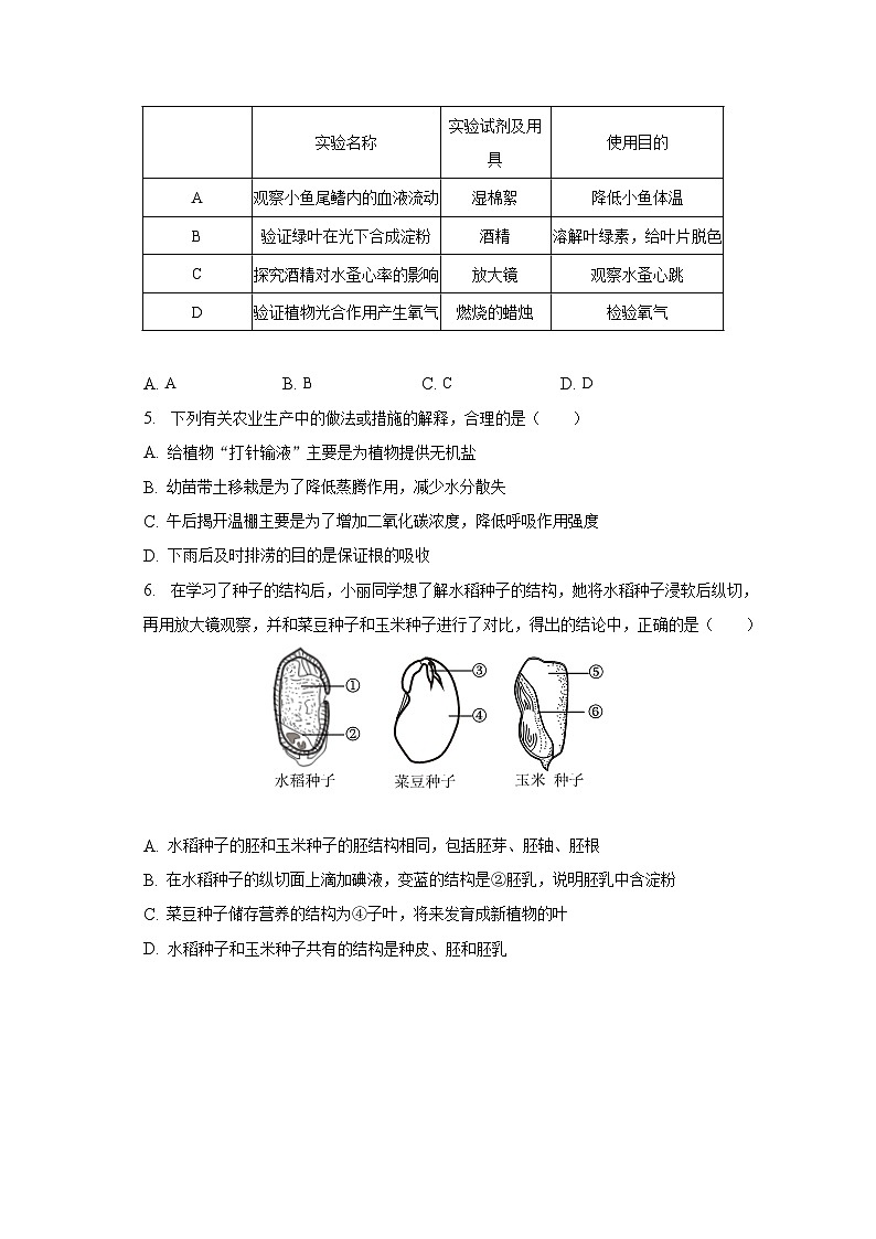 2023年山东省青岛市市南区中考生物二模试卷（含解析）第2页