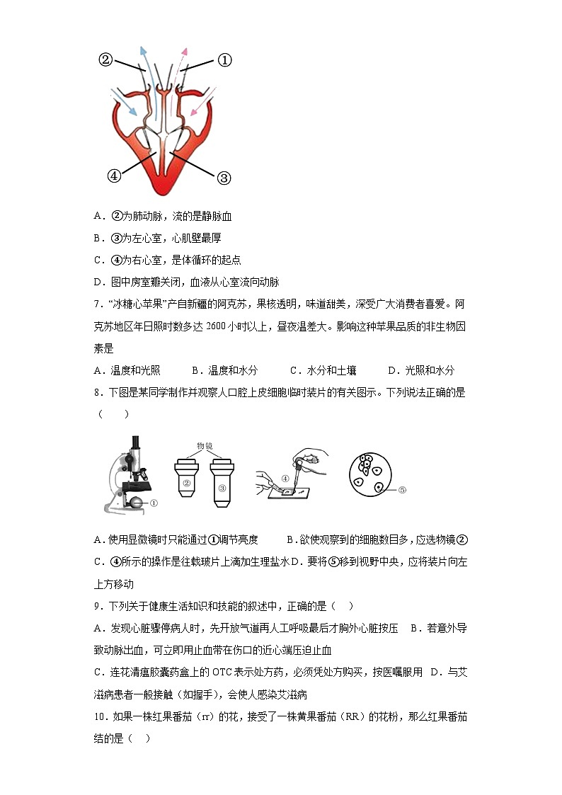 2023年海南省海口市中考二模生物试题（含解析）02