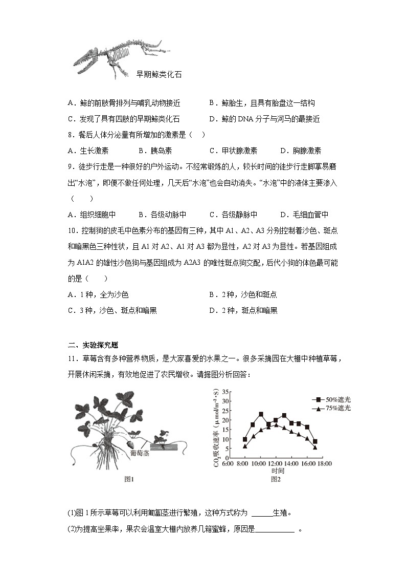 2023年内蒙古包头市中考模拟生物试题（含解析）第3页