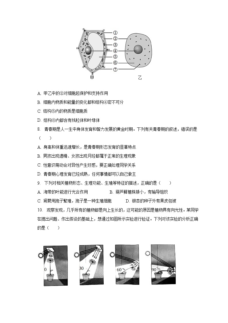 2023年山东省菏泽市曹县中考生物一模试卷（含解析）03