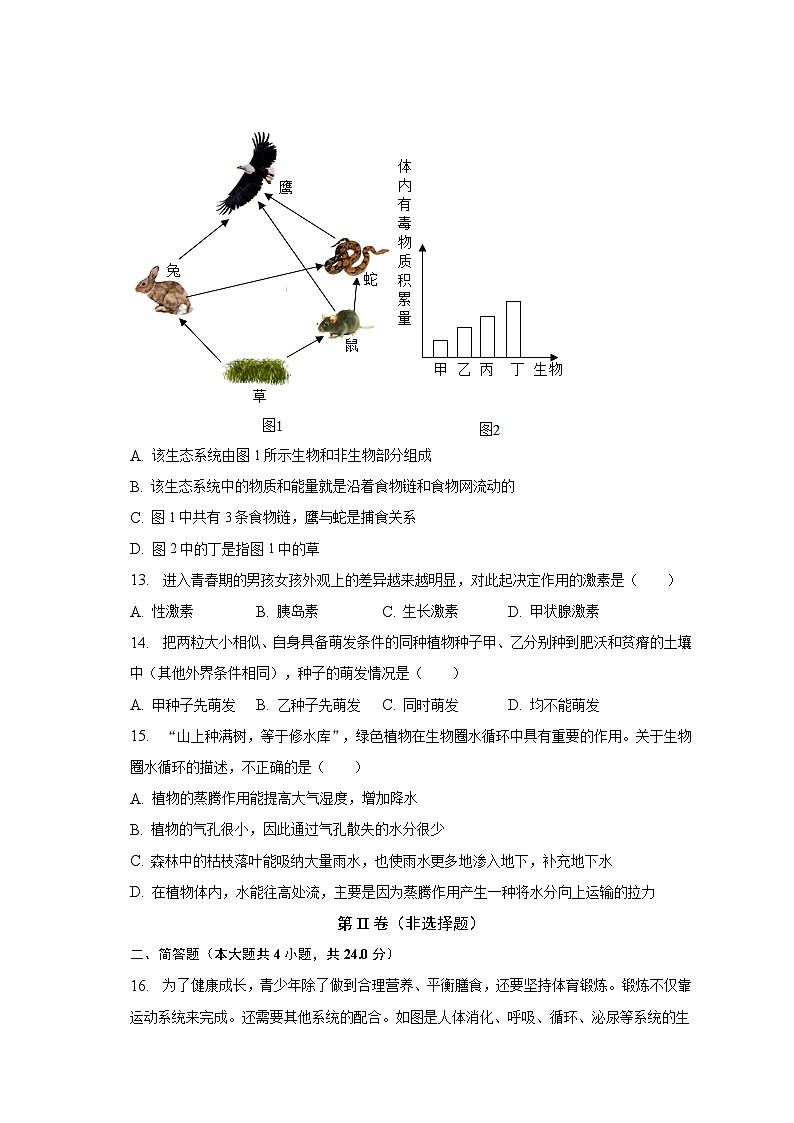 2023年广西贵港市桂平市中考生物三模试卷（含解析）03