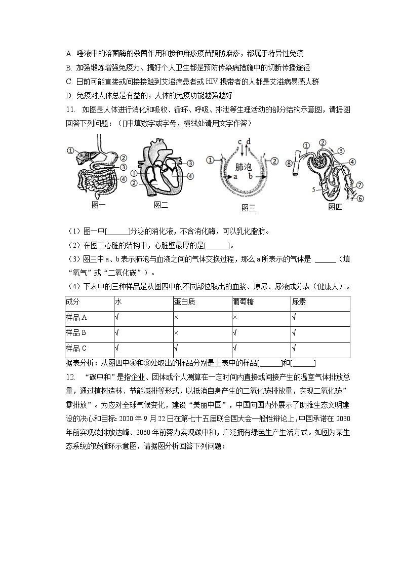 2023年安徽省滁州市南片五校中考生物二模试卷（含答案解析）第3页