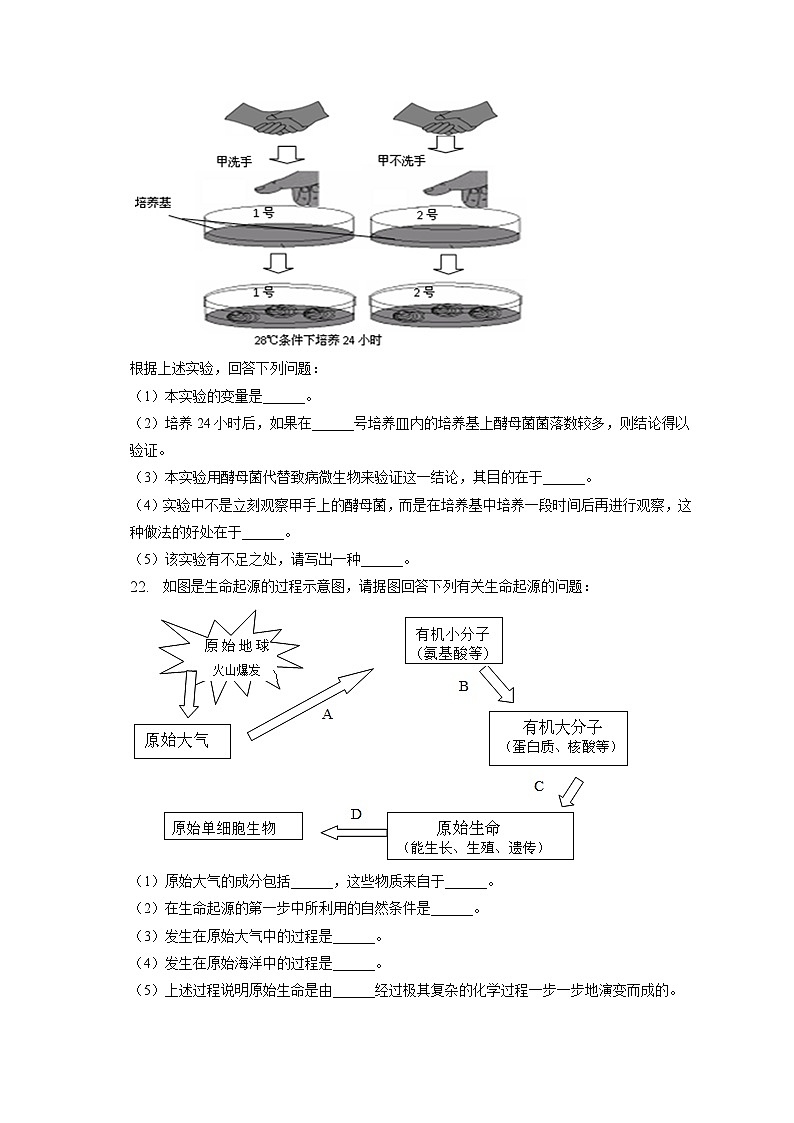 2023年吉林省松原市宁江区中考生物一模试卷（含答案解析）03