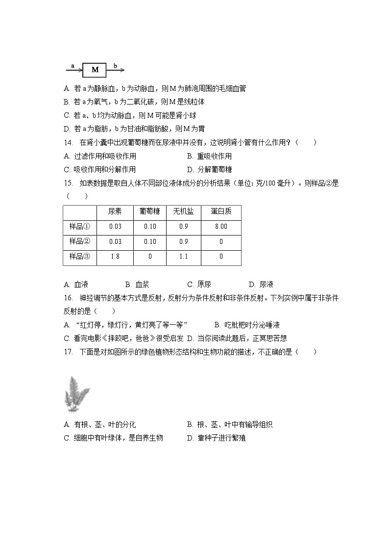 2023年吉林省松原市长岭县三校中考生物三模试卷（含答案解析）03