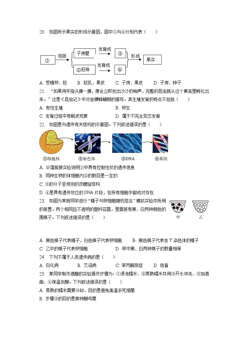 2023年江苏省南京市联合体中考生物二模试卷（含答案解析）03