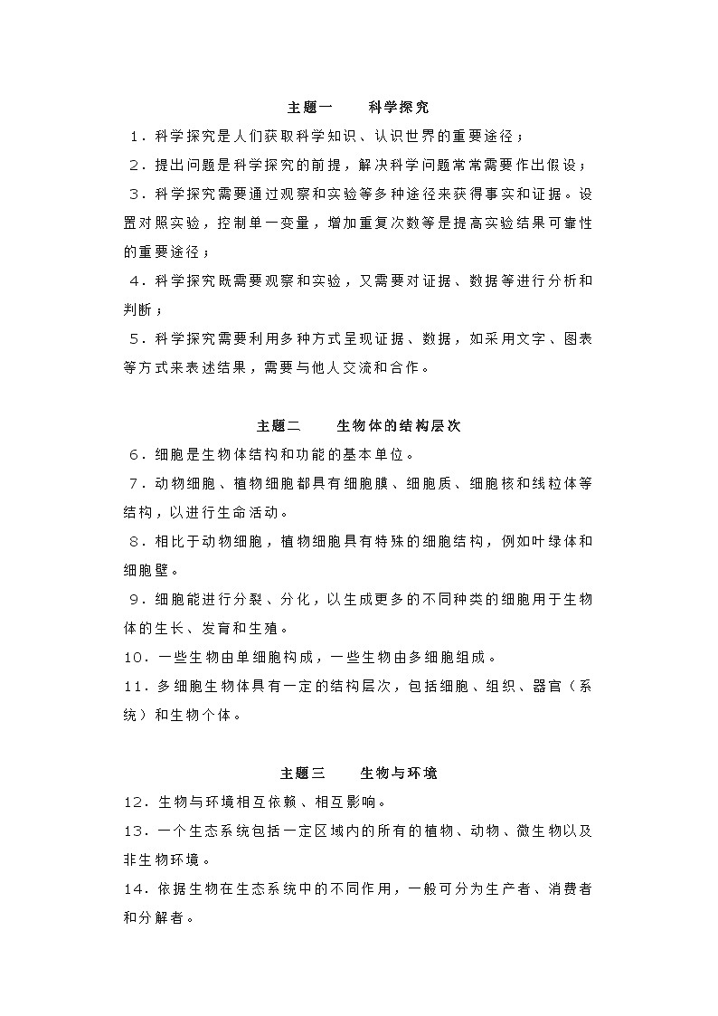 初中生物不得不记的50个核心概念01