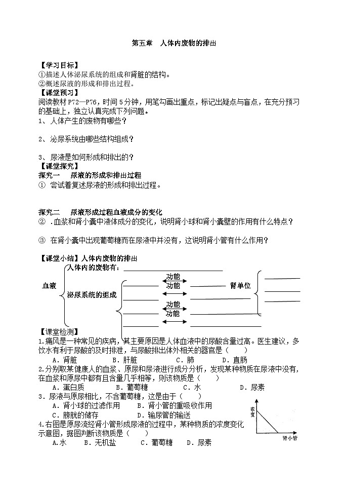4.5《人体内废物的排出》学案第1页