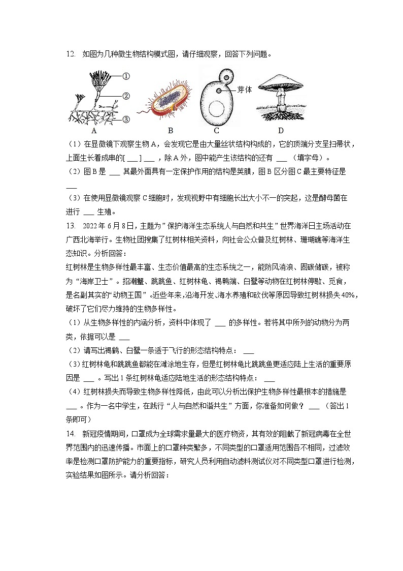 2022-2023学年湖北省咸宁市通城县八年级（下）入学生物试卷（含解析）第3页