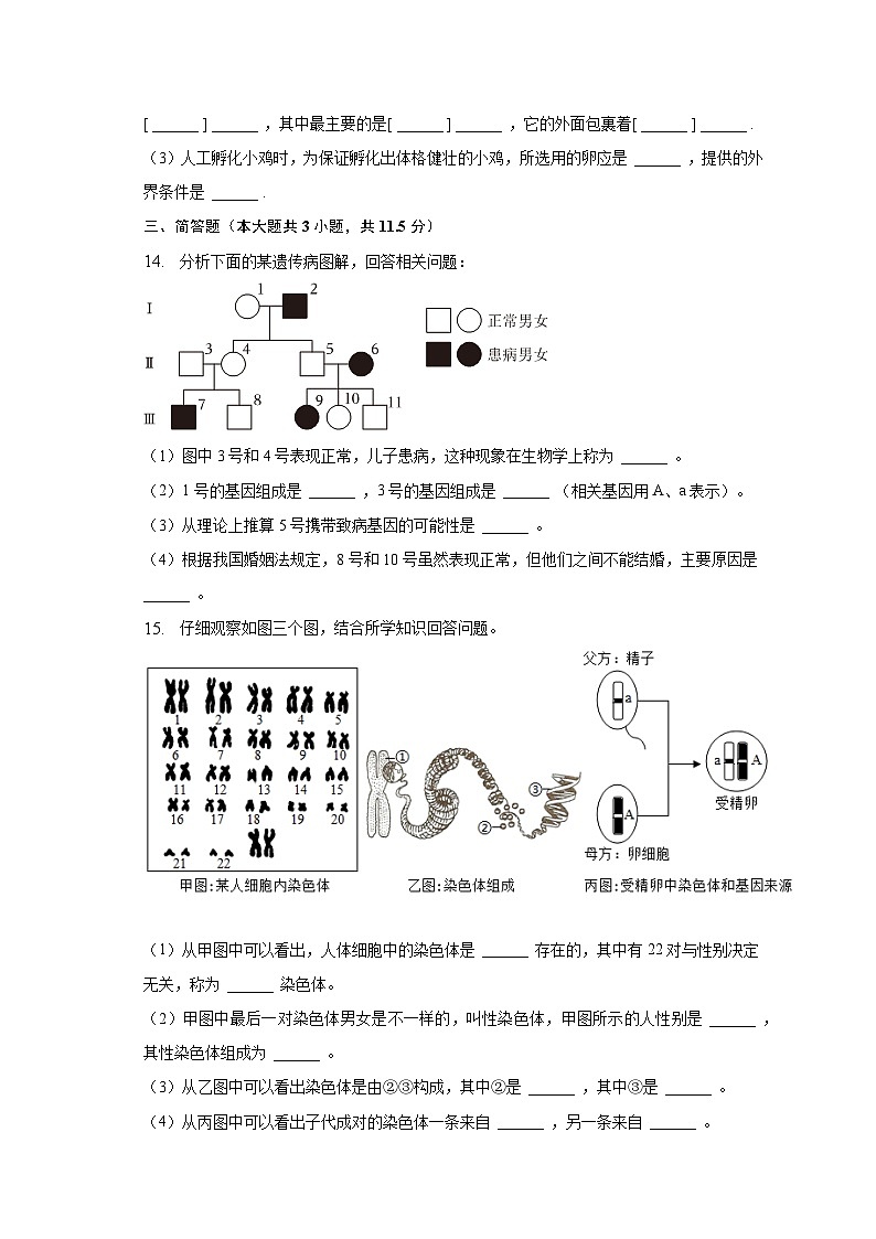 2022-2023学年辽宁省营口市大石桥市十五校八年级（下）第一次月考生物试卷（含解析）03