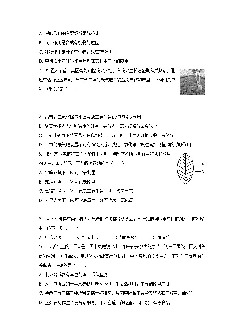 2023年山东省滨州市惠民县中考生物考前模拟试卷（四）（含解析）02
