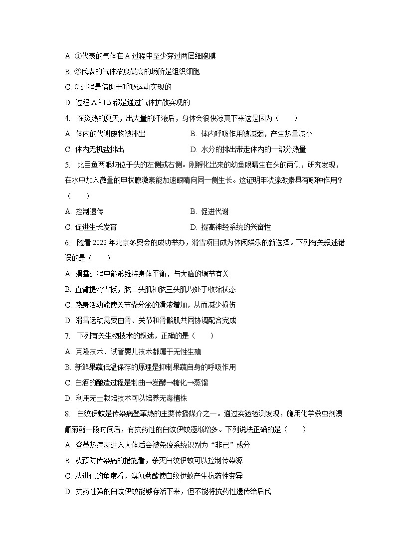 2023年安徽省滁州市定远重点学校中考生物冲刺试卷（三）（5月份）（含解析）02