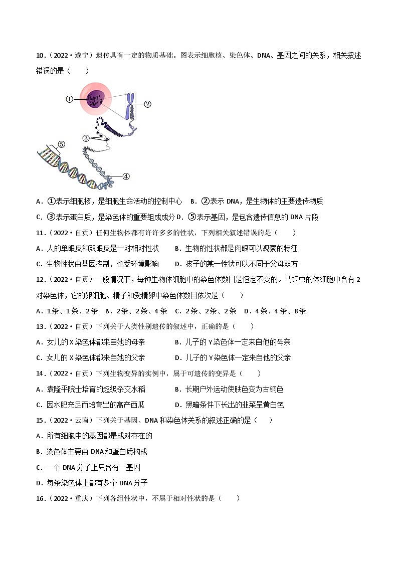 专题12 生物的遗传和变异-中考生物真题分项汇编 （全国通用）（第1期）03