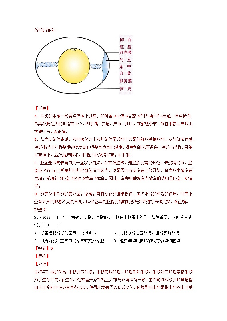 专题09 植物、动物和微生物类群-中考生物真题分项汇编（全国通用）（第3期）03