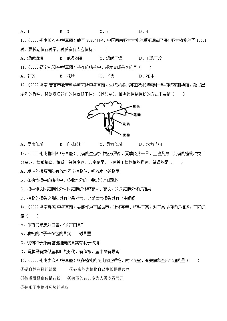 专题03 绿色开花植物的一生-中考生物真题分项汇编（全国通用）（第4期）02