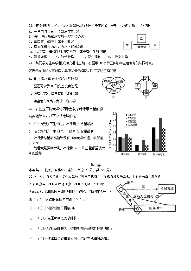 2023年福建省漳州市第一中学初中生物中考练习卷（三)（含答案）第3页