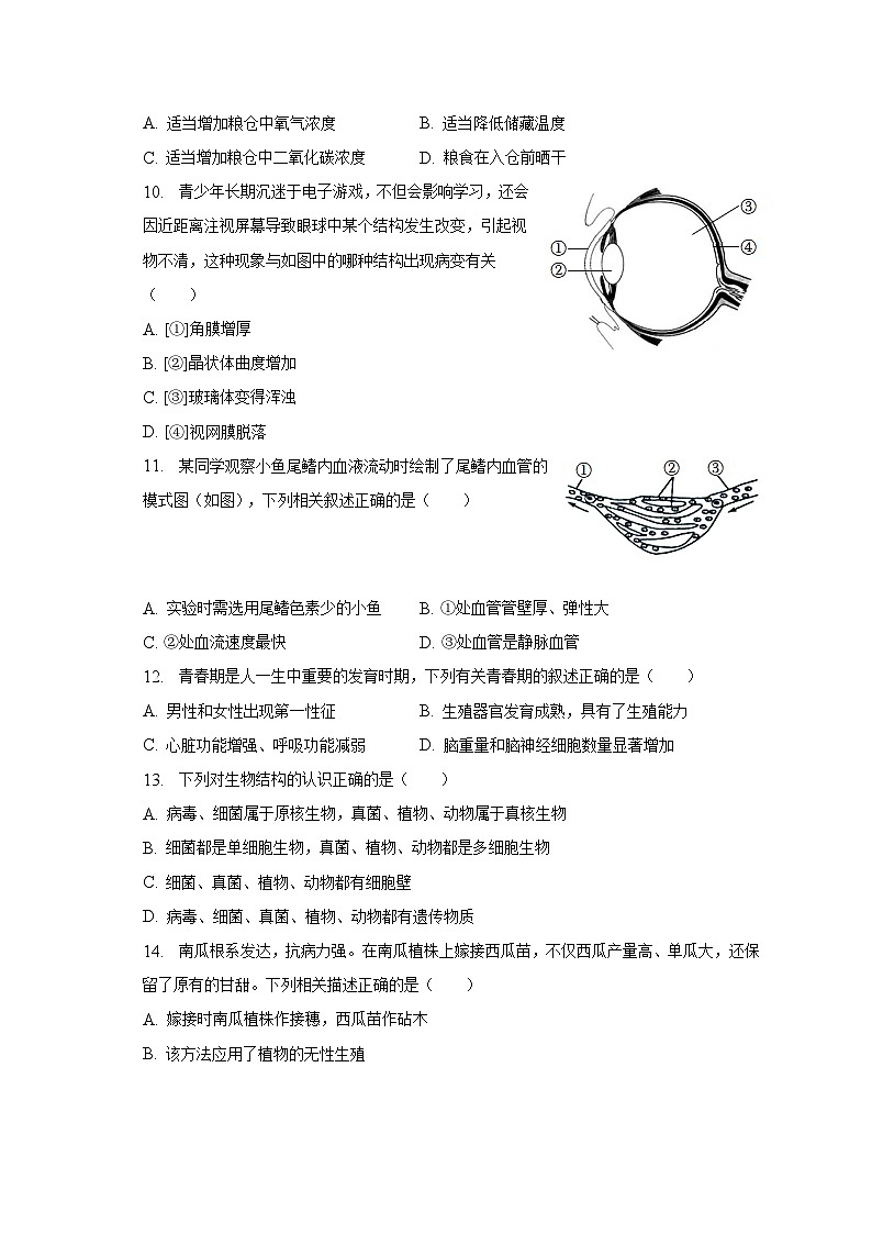 2023年河南省商丘市虞城县部分学校中考生物二模试卷（含解析）第2页