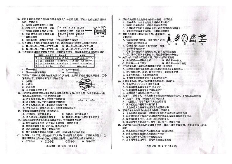 2023年山东省临沂市中考生物真题02