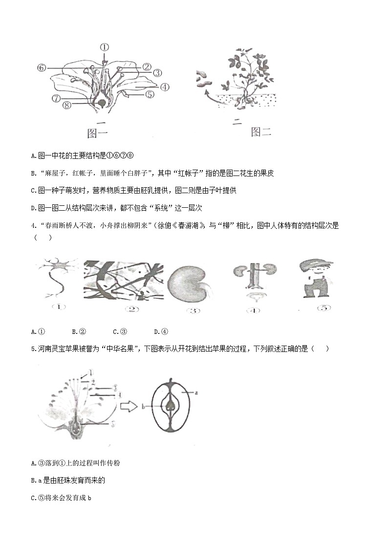 2023年河南省周口市扶沟县中考二模生物试题（含答案）02