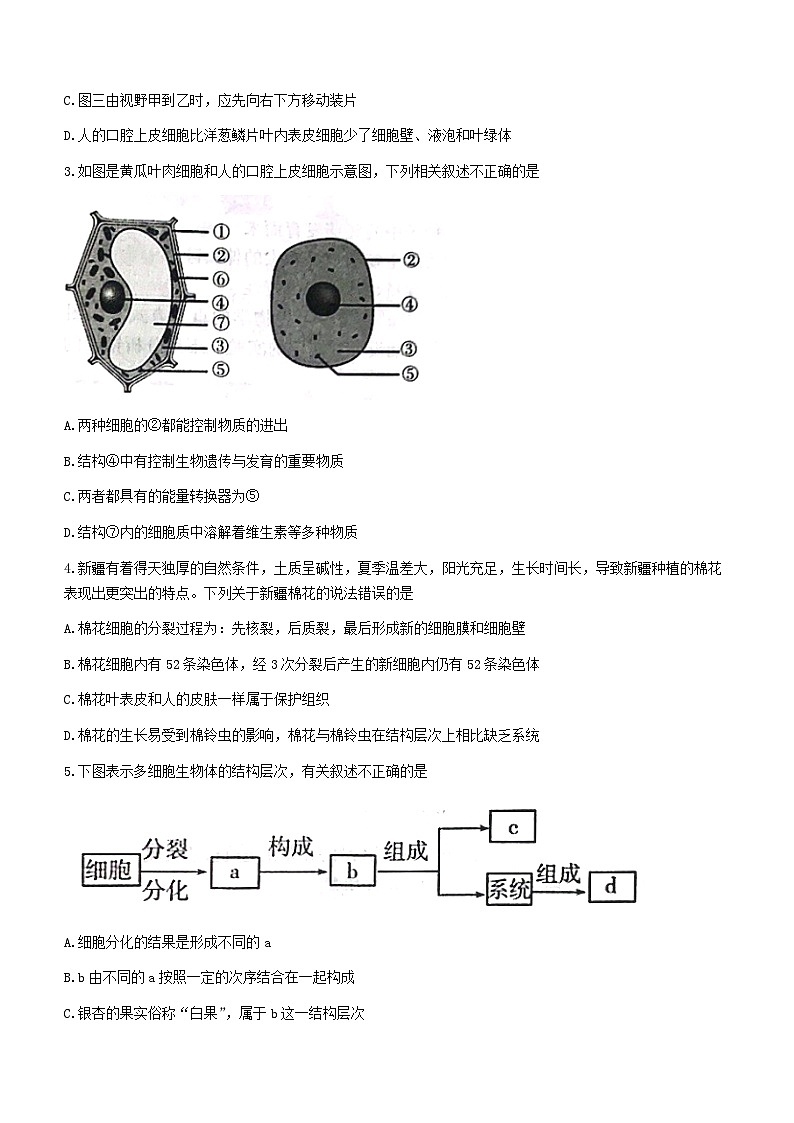 2023年山东省临沂市兰陵县中考二模生物试题（含答案）第2页