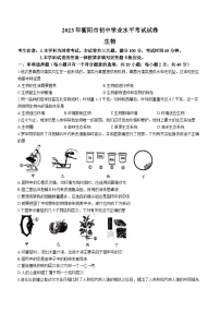 2023年湖南省衡阳中考生物中考真题(无答案)