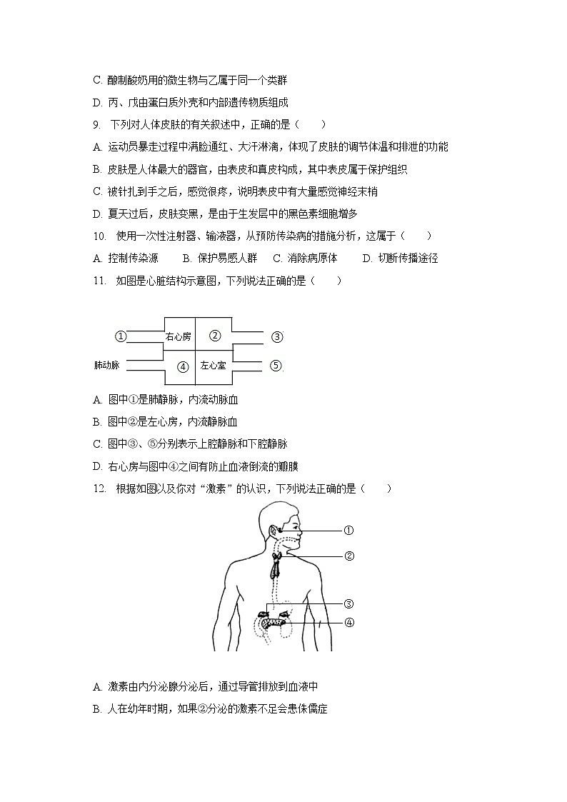 2023年山东省德州市夏津县中考生物二模试卷（含解析）第3页