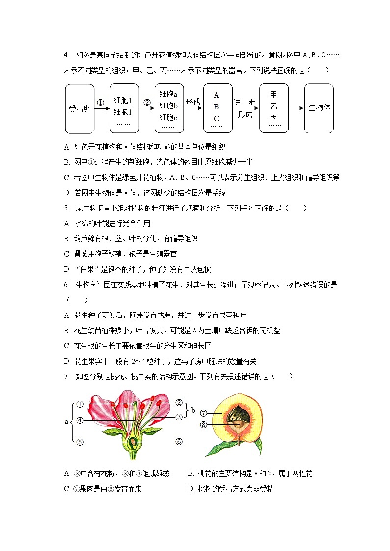 2023年山东省临沂市蒙阴县中考生物二模试卷（含解析）第2页
