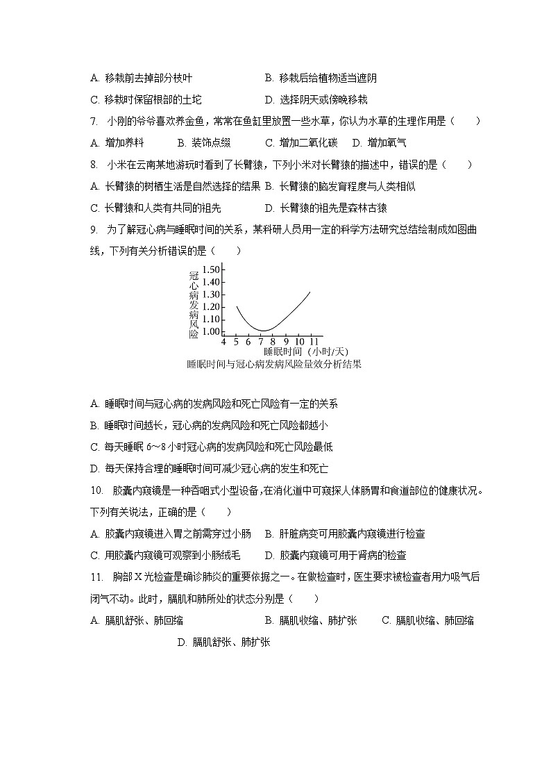 2023年河南省商丘市虞城县中考生物三模试卷（A卷）（含解析）02