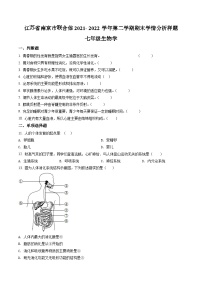 江苏省南京市联合体2021-2022七年级初一下学期期末生物试卷+答案