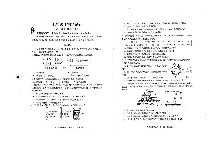 山东省青岛市李沧区2022-2023学年七年级下学期期末考试生物试题01