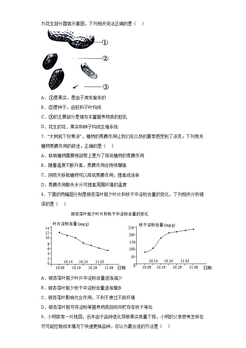 2023年河南省南阳市西峡县中考三模生物试题（含解析）02