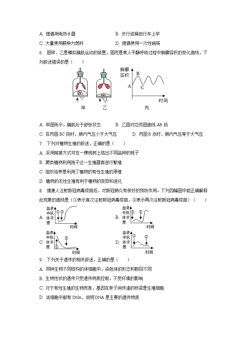 2023年山东省济南市莱芜区中考生物三模试卷（含解析）02