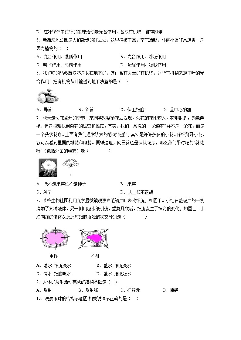 卷02-【押题演练】备战2023年中考生物全真模拟押题卷（北京卷）（原卷版）第2页