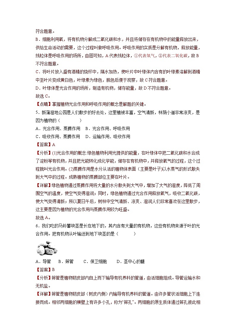 卷02-【押题演练】备战2023年中考生物全真模拟押题卷（北京卷）（解析版）03