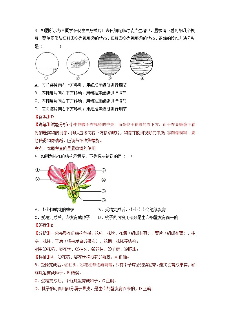 卷04-【押题演练】备战2023年中考生物全真模拟押题卷（北京卷）（解析版）02