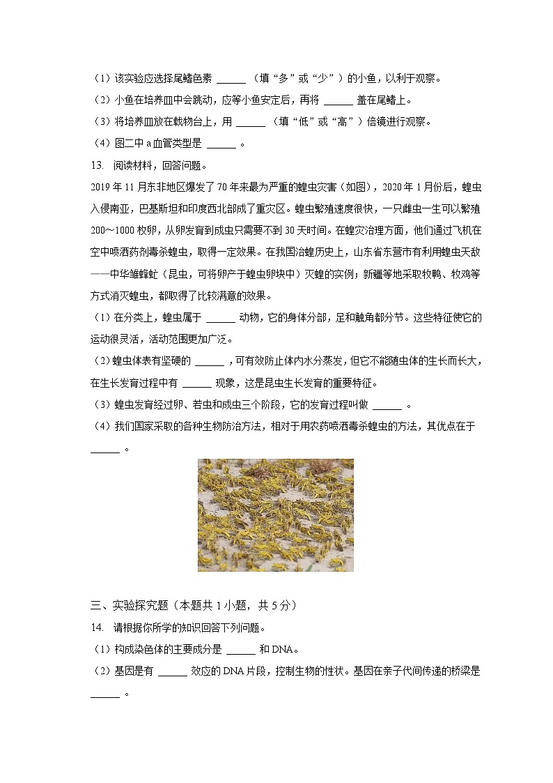 2023年安徽省淮南市凤台县中考生物三模试卷（含解析）03